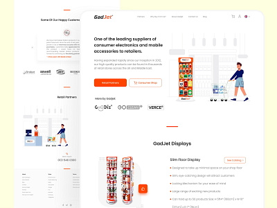 Gadjet Landing Page design figma gadget illustration minimal ui ux vector web