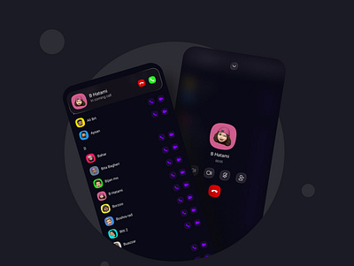 Contacts app blue call chat contact dark mode design illustration memoji minimal phone phone app social telegram ui vector videocall voice whatsapp