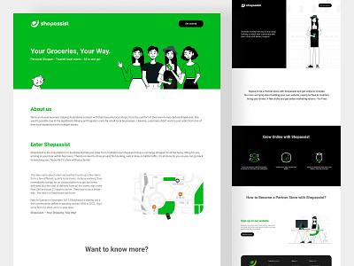 Shopassist web application app design grocery illustration shop ui ux vector