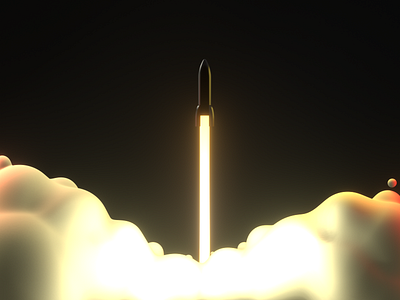 3D Rocket 3d design illustration minimal render rocket