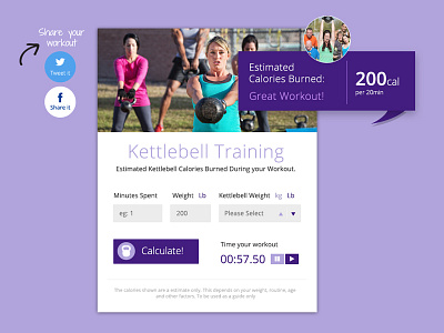 Ketllebell App calculator design fitness health ui