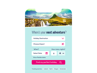 Where's your next adventure? - Search Bar #22 dailyui dailyui22 dailyuichallenge design mobile form search box searchbar ui ux website