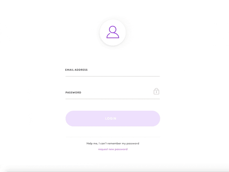 Simple email login experiment gif animatedgif dailyuichallenge dailyui log in login box interaction design flinto animation interaction login ui design