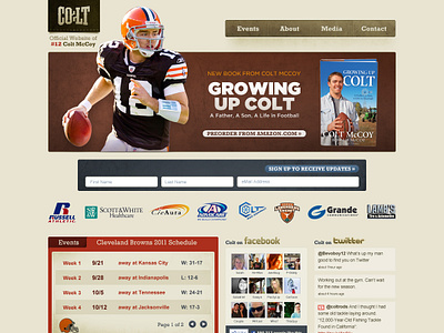 Colt McCoy Site Design graphic art website