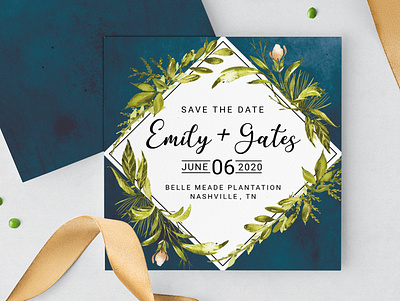 INVITATION DESIGN: Emily + Gates card colorful design feminine floral flower graphic design illustration invitation print typography watercolor