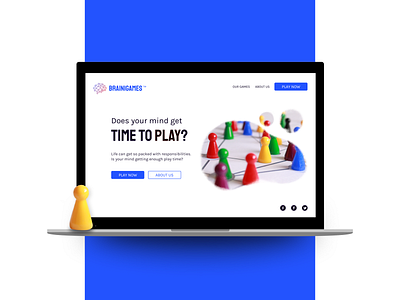 Brainigames Landing Page Mockup board game board games brain chess design figma figmadesign games gaming landing page laptop mind sign up sketch sketchapp sorry ui ux