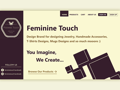 Feminine Touch Brand Website adobe photoshop adobe xd branding design ui ui ux design uidesign ux ux design web design