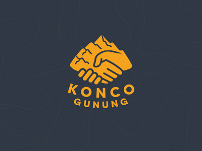 Konco Gunung brand design hand handshake konco gunung logo mountain nature outdoor logo pal youtube channel