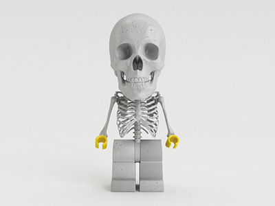 Lego Skull 3d cinema4d gray skull yellow
