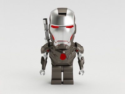 Lego Iron Man 2 3d character iron ironman lego man metal weapon