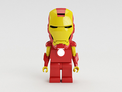 Lego Iron Man 3d cinema4d iron ironman lego man red yellow