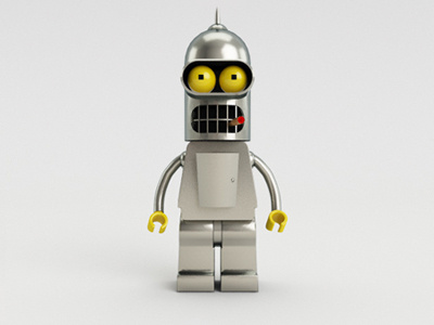 Lego Bender 3d bender cinema4d futurama iron lego metal robot