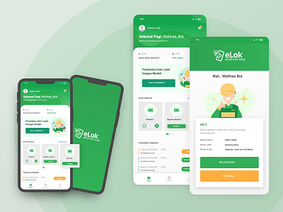 Elektronik Loket Mobile App adobe xd app app design app management application counters design green list mobile mobile app mobile app design mobile ui modern ui uidesign uiux uiux design uxdesign
