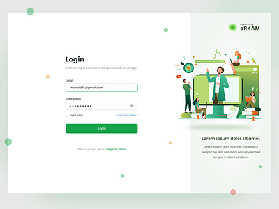 Login Page eLearning eRKAM clean form green login sign in sign up signin signup simple ui uiux ux ux design web design webpage