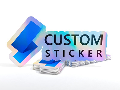 Holographic Stickers branding custom customsticker.com design illustration logo