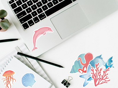 Ocean Series Stickers custom design illustration