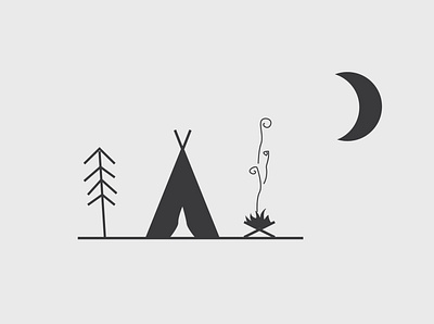 camp adobe illustrator art design flat illustration minimal vector
