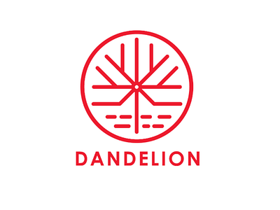 DANDELION design lineart logo minimalist red