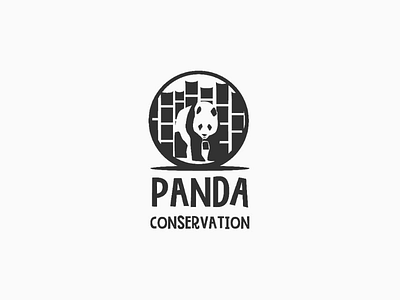 PANDA CONSERVATION logo minimalist panda white space