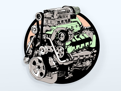 Diesel Precision Services branding design diesel digital illustration graphicdesign illustration line art logo mechanical vector