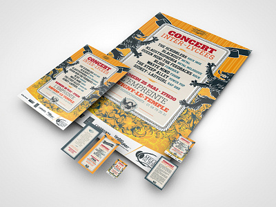 Inter-colleges Concert badge campaign invitation leaflet print