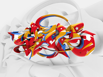 Digital Wildstyle 3d c4d colorfull graffiti wildstyle writing