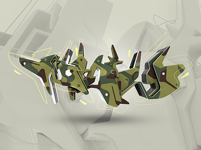 Hype Camo 3d c4d camo camouflage digital writing graffiti hsv crew writing wstlone