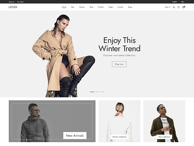 Fashion homepage clean ui fashion homepage minimalist