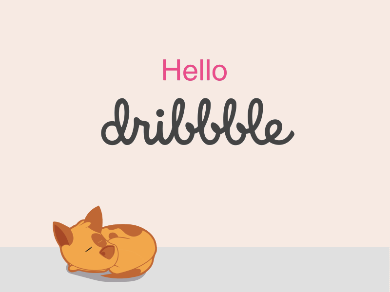 Hello, Dribbble! animation debut dribbble first shot hello illustration motion welcome