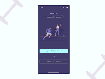 Daily UI for fitness app welcome screen appdesign fitness fitness app ios onboarding onboarding screen onboarding ui register uidesign