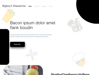 Bigboy's Shawarma adobe xd ui ux web website