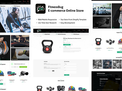 Shopify E-commerce Web UI 2021 trend branding fitness app gym app latest trend online shopping storefront ui ux ui trends vue webdesign