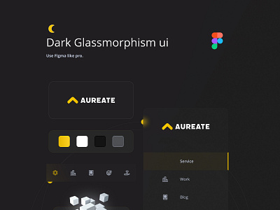 Dark Mode Glassmorphism UI 2021 trend branding dark ui dashboard design design figma figmadesign glassmorphism latest trend ui uiux webdesign website ui ux