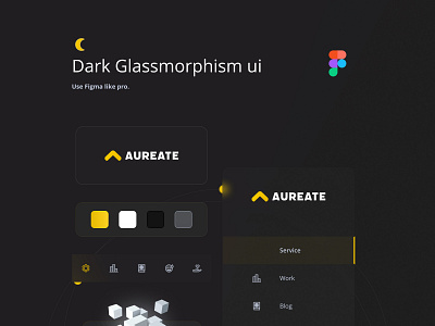 Dark Mode Glassmorphism UI