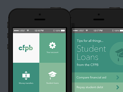 Mobile financial protection app college student student loans
