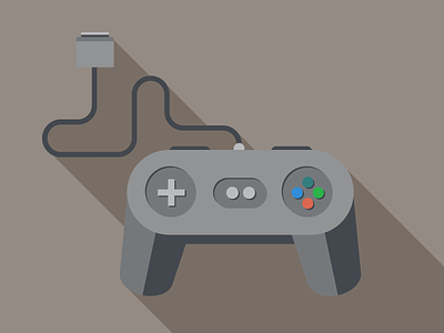 Controller Illustration 2 buttons controller cord flat game illustration play video games