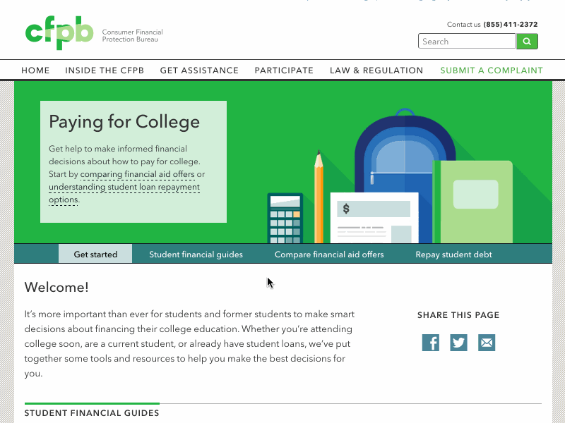 Paying for College tool cfpb college paying for college school