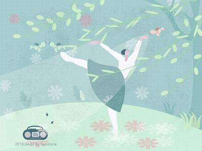 Dancing design illustration ui web website