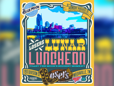 Lunar Luncheon nashville poster print