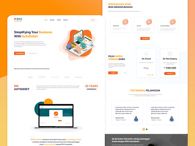 Landing Page Autodebet BNI app clean design minimal simple design ui ux web webdesign