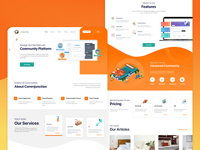 Community Landing Page app clean design landing page landing page design simple design ui ux webdesign