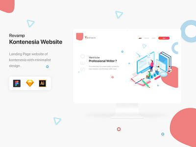 Landing Page Kontenesia Website app design minimal ui ux webdesign