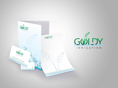 goldy irrigation branding logo design stationery design typography