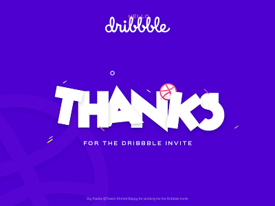 Thank you for the Invite 3d after effect android animation app art badge blue brand branding character clean creative flat graphic icon illustration logo typography ui
