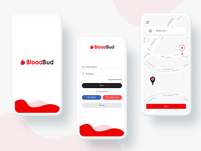 Blood Bud android app art badge black blood brand branding character clean color design donation gif icon illustration logo mobile red vector