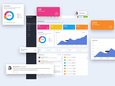 Listing Star - Dashboard analytic andriod app clean dashboard design directory graph graphic logo minimal typography ui user experience userinterface ux ux design web website