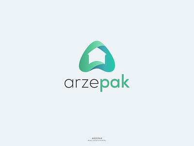 Arzepak Logo agent animation branding clean flat gradient graphic graphics house icon identity illustration logo mark minimal real estate startup typography vector zillow