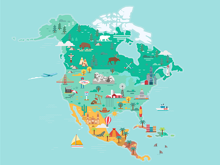 North America Map by Gleb Tagirov on Dribbble