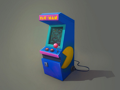 Arcade machine concept art 80s arcade cabinet arcade machine coin op concept art game lets play level pac man pacman viceo
