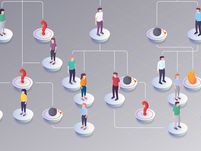 Connected People business conection infographic isometric people vector way workplace